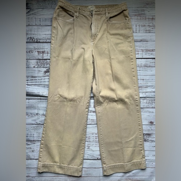 Universal Thread High Rise Wide Leg Crop Pants in Khaki - Picture 1 of 5